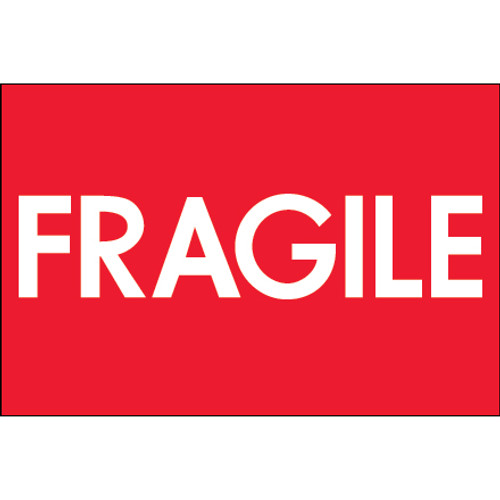 2 x 3" - "Fragile" (High Gloss) Labels (Roll of 500)