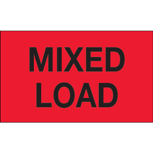 3 x 5" - "Mixed Load" (Fluorescent Red) Labels (Roll of 500)