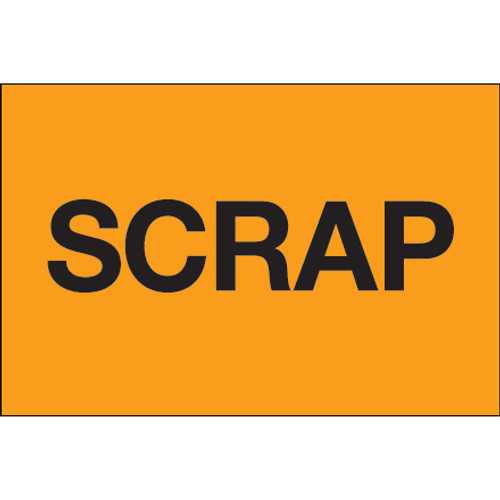 2 x 3" - "Scrap" (Fluorescent Orange) Labels (Roll of 500)