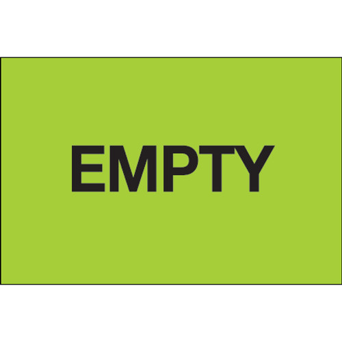 2 x 3" - "Empty" (Fluorescent Green) Labels (Roll of 500)