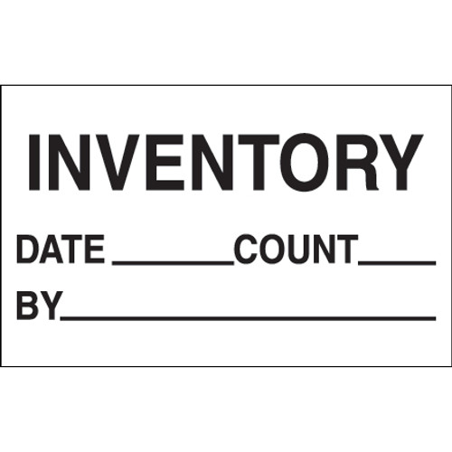 1 1/4 x 2" - "Inventory - Date - Count - By" Labels (Roll of 500)