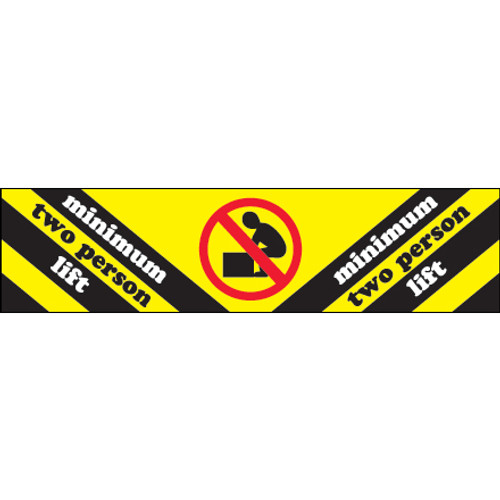 2 x 8" - "Minimum Two Person Lift" Labels (Roll of 500)