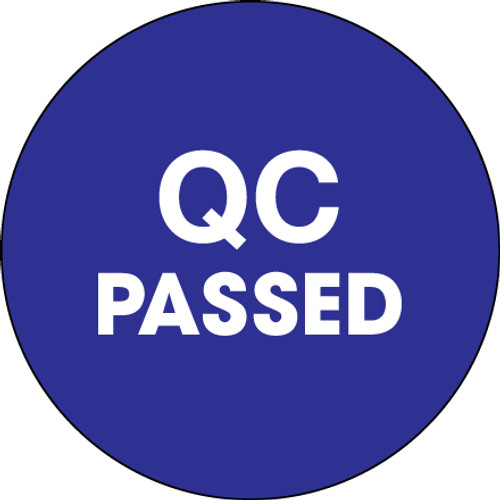 2" Circle - "QC Passed" Blue Labels (Roll of 500)