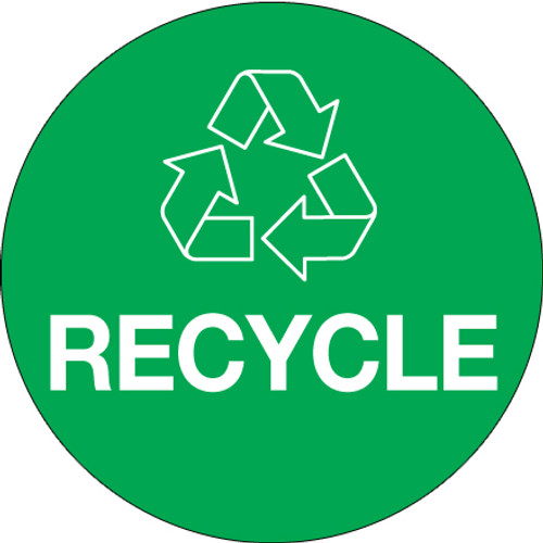 3" Green Circle "Recycle" (Roll of 500)