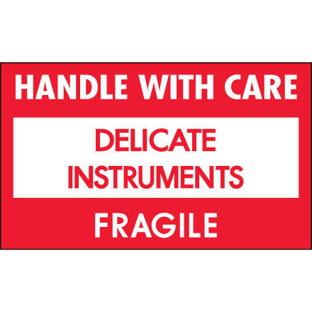 3 x 5" - "Delicate Instruments - HWC" Labels (Roll of 500)