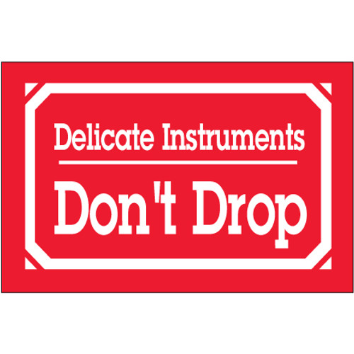3 x 5" - "Delicate Instruments - Don't Drop" Labels (Roll of 500)