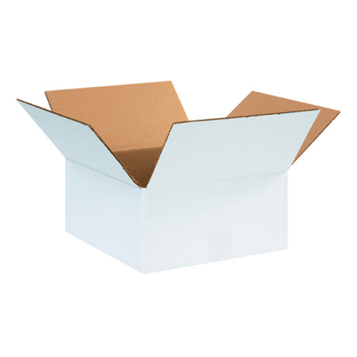 12 x 12 x 6" White Corrugated Boxes (Bundle of 25)