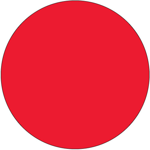 3/4" Circles - Fluorescent Red Removable Labels (Roll of 500)