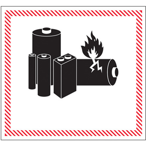 4 5/8 x 5" - "Caution - Lithium Battery Handling" Labels (Roll of 500)