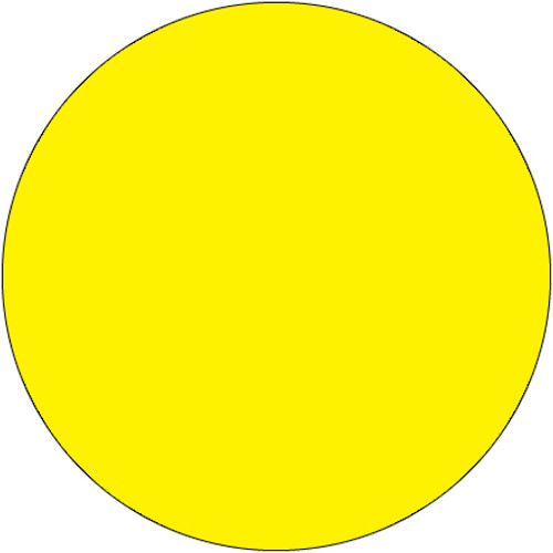 3" Circles - Fluorescent Yellow Removable Labels (Roll of 500)