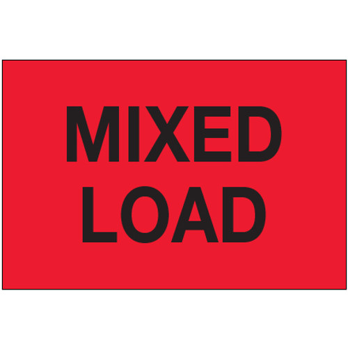 2 x 3" - "Mixed Load" (Fluorescent Red) Labels (Roll of 500)