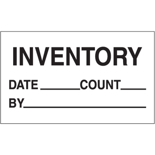 3 x 5" - "Inventory - Date - Count - By" Labels (Roll of 500)
