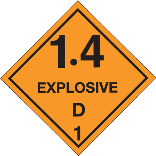 4 x 4" - "Explosive - 1.4D - 1 Labels (Roll of 500)