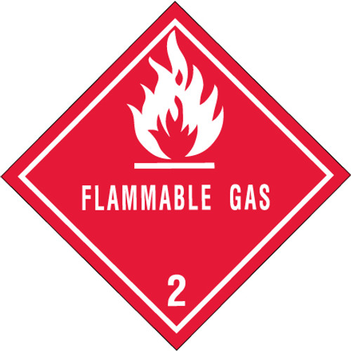 4 x 4" - "Flammable Gas - 2" Labels (Roll of 500)