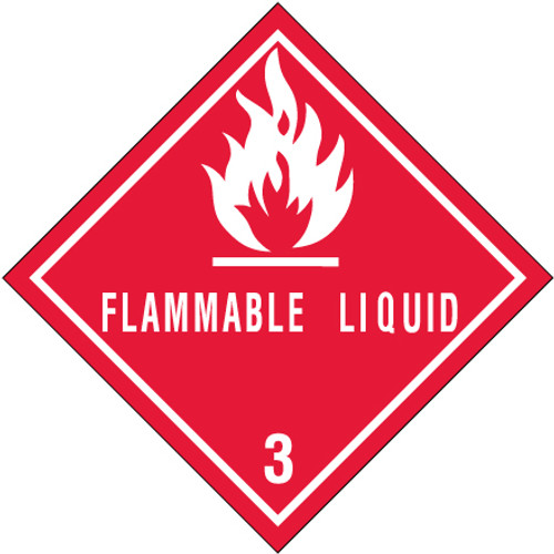 4 x 4" - "Flammable Liquids - 3" Labels (Roll of 500)