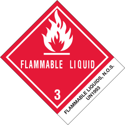 4 x 4 3/4" - "Flammable Liquids, N.O.S." Labels (Roll of 500)