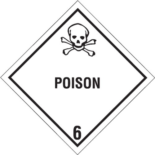 4 x 4" - "Poison - 6" Labels (Roll of 500)
