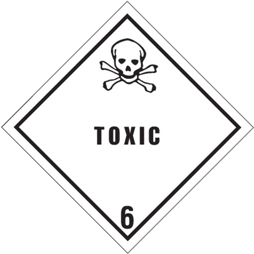 4 x 4" - "Toxic - 6" Labels (Roll of 500)