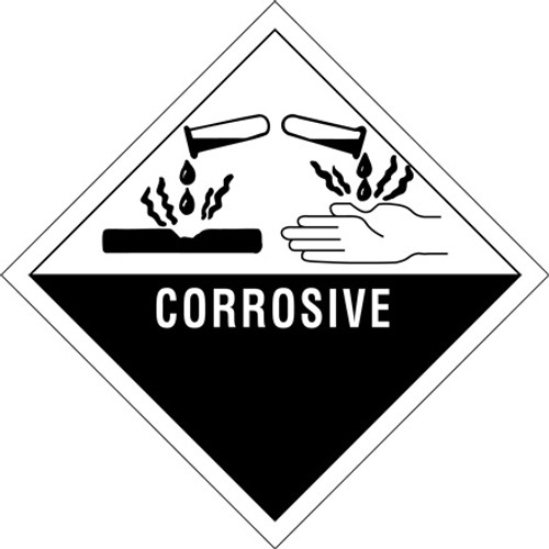 4 x 4" - "Corrosive" Labels (Roll of 500)