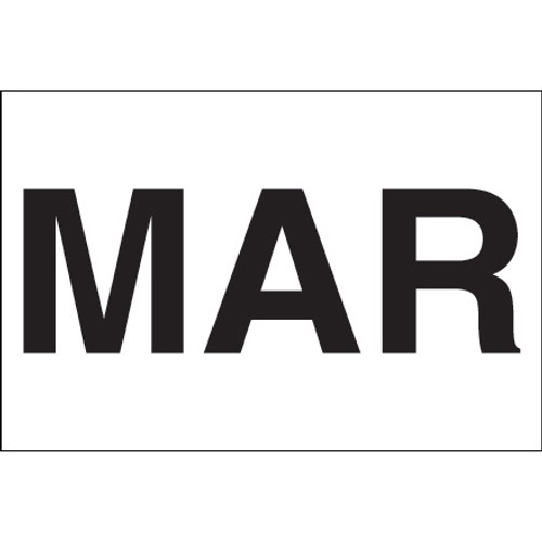 2 x 3" - "MAR" (White) Months of the Year Labels (Roll of 500)