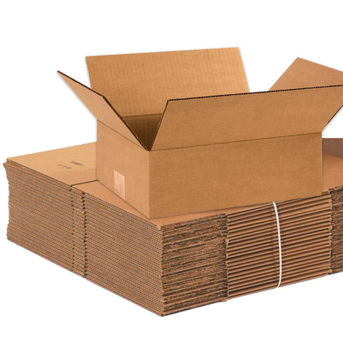 12"L x 9"W x 4"H Flat Corrugated Box, 25-Pack