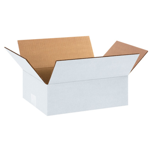 12 x 9 x 4" White Corrugated Boxes (Bundle of 25)