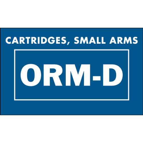 1 3/8 x 2 1/4" - "Cartridges, Small Arms ORM-D" Labels (Roll of 500)