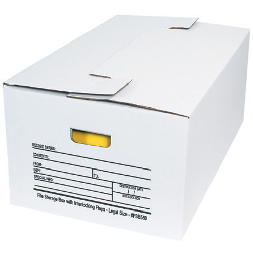 24 x 15 x 10" Interlocking Flap File Storage Boxes (Case of 12)