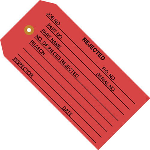4 3/4 x 2 3/8" - "Rejected" Inspection Tags (Case of 1000)