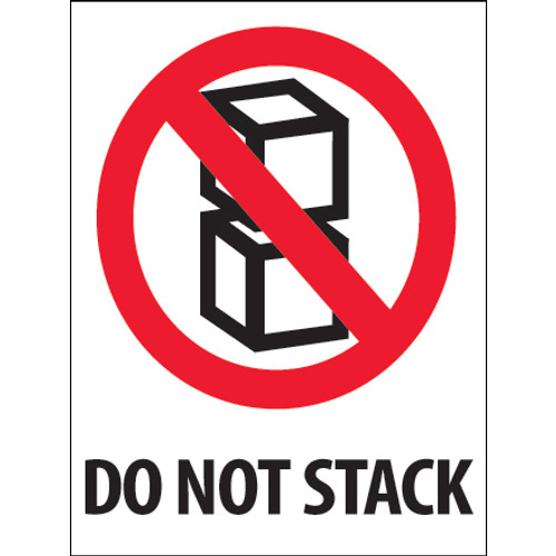 3 x 4" - "Do Not Stack" Labels (Roll of 500)