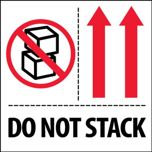 4 x 4" - "Do Not Stack" Labels (Roll of 500)