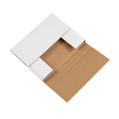 10 1/4 x 8 1/4 x 1 1/4" White Easy-Fold Mailers (Bundle of 50)