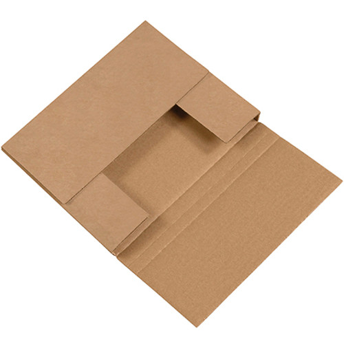 10 1/4 x 8 1/4 x 1 1/4" Kraft Easy-Fold Mailers (Bundle of 50)