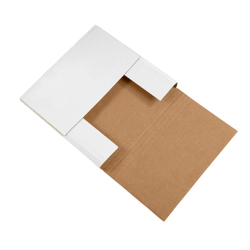 12 1/2 x 12 1/2 x 2" White Easy-Fold Mailers (Bundle of 50)