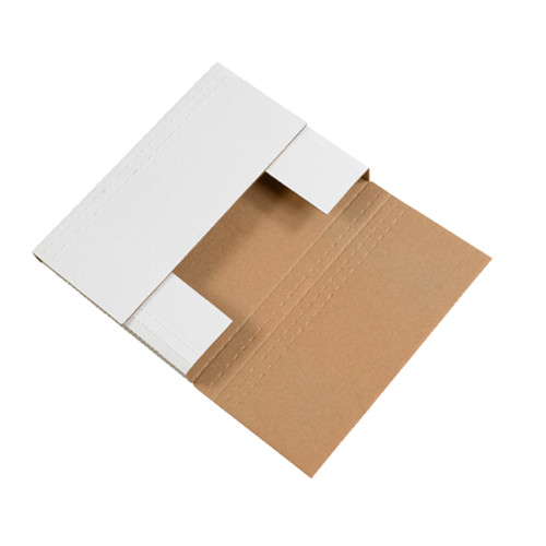 12 1/8 x 9 1/8 x 3" White Easy-Fold Mailers (Bundle of 50)