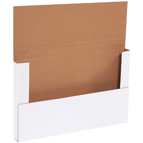 14 1/8 x 8 5/8 x 1" White Easy-Fold Mailers (Bundle of 50)