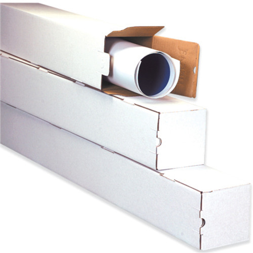 3 x 3 x 37" White Square Mailing Tubes (Bundle of 25)