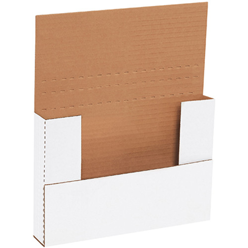 9 5/8 x 6 5/8 x 1 1/4" White Easy-Fold Mailers (Bundle of 50)