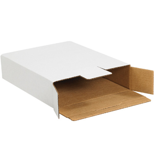 12 1/8 x 9 x 2 1/2" White Side Loading Locking Mailers (Bundle of 50)