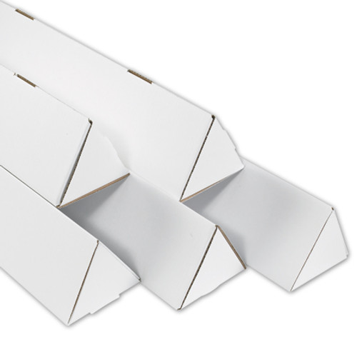 2 x 18 1/4" White Triangle Mailing Tubes (Bundle of 50)