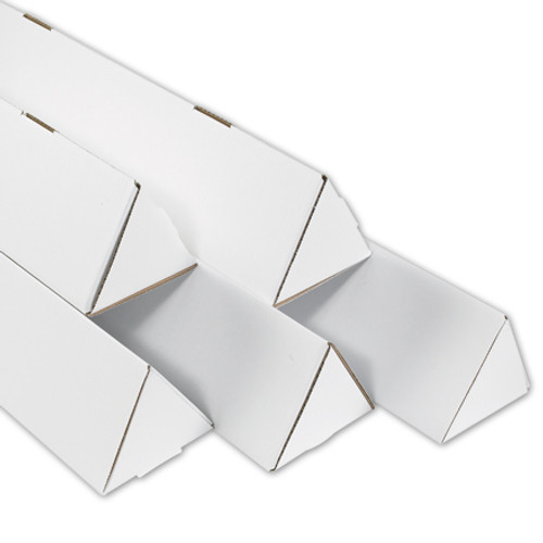 2 x 36 1/4" White Triangle Mailing Tubes (Bundle of 50)