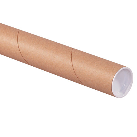1 1/2 x 12" Kraft Tubes with Caps (Case of 50)