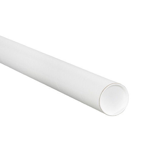 2 x 15" White Tubes with Caps (Case of 50)