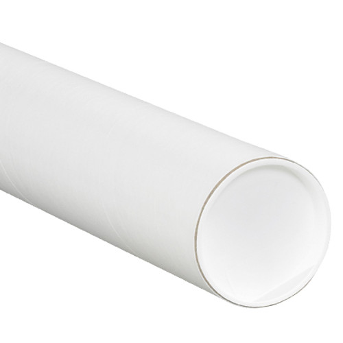 4 x 12" White Tubes with Caps (Case of 15)