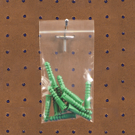 9 x 12" - 2 Mil Reclosable Poly Bags w/ Hang Hole (Case of 1000)