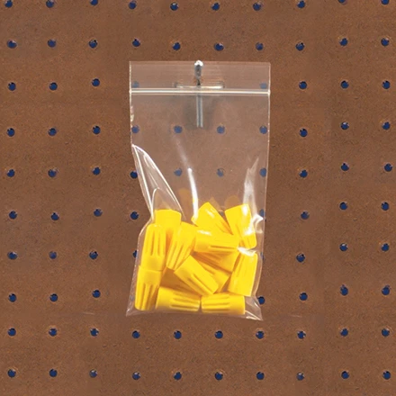 4 x 4" - 4 Mil Reclosable Poly Bags w/ Hang Hole (Case of 1000)
