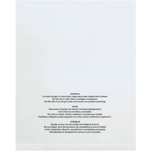 22 x 24" - 2 Mil  Flat Suffocation Warning Poly Bags (Case of 100)