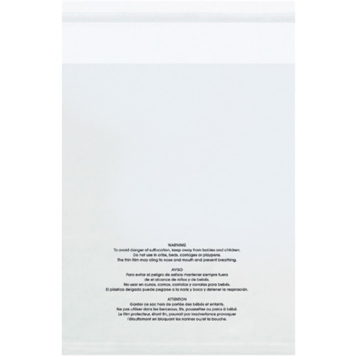 9 x 12" - 1.5 Mil   Resealable Suffocation Warning Poly Bags w/Vent Holes (Case of 100)