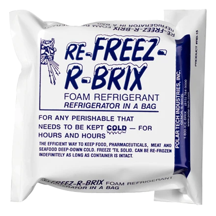 4 1/2 x 4 x 1 1/2" Re-Freez-R-Brix Cold Bricks (Case of 12)