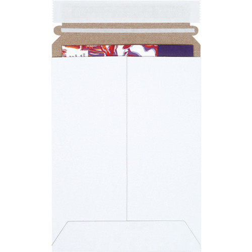 6 x 8" White (2 ) Self-Seal Stayflats Plus Mailers (Case of 25)